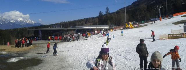 Skitour vs. Industrieski am Beispiel der Querung vom Glungezer Gipfel über Zirbenweg bis hinab nach Igls : 28.2.2014