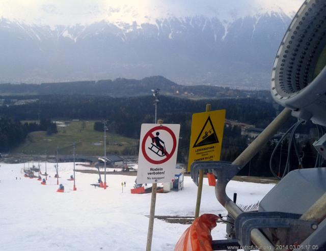 Skitour vs. Industrieski am Beispiel der Querung vom Glungezer Gipfel über Zirbenweg bis hinab nach Igls : 6.3.2014