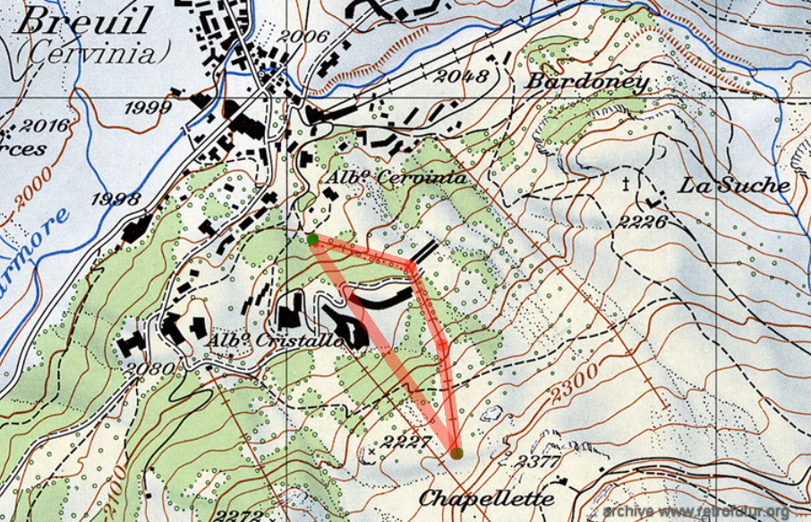 Lo skilift Chapellette : Cartina anno 1977, Swiss Confederation - map.geo.admin.ch