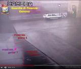 Analysis of collapse dynamics: The Mirror Cinema : 03 Road deck of pylon 9 detaches.  Deck of pylon 8 remains in place. Gerber element in-between could be possibly  visible (pink outline)