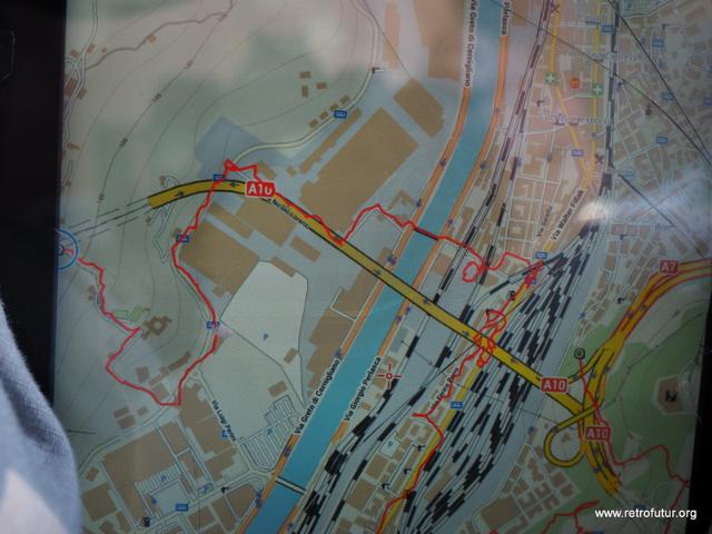 Foto Documentation August 2015 : GPS track of the following fotodocumentaion of Morandi Bridge Genova on August 8, 2015