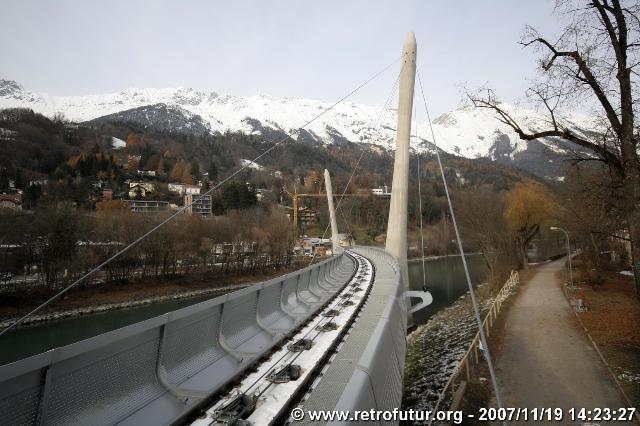 The cable stay bridge over the river Inn : 3.) 1,5 years later: Bridge and trackwork completed!