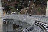 The cable stay bridge over the river Inn : As one can notice, the bridge follows an 