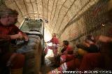 Steep tunnel : Workers having a break