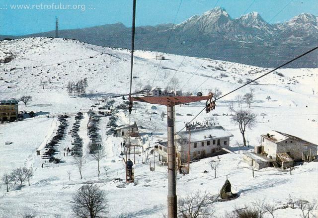 San Zeno / Cestovia Prada (VR)  - Monte Baldo : Il piazzale della funivia in una cartina spedita nel 1969