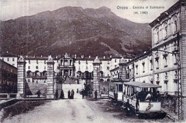 La tramvia Biella - Oropa : Inizialmente la tramvia raggiungeva il grande cancello del Santuario di Oropa