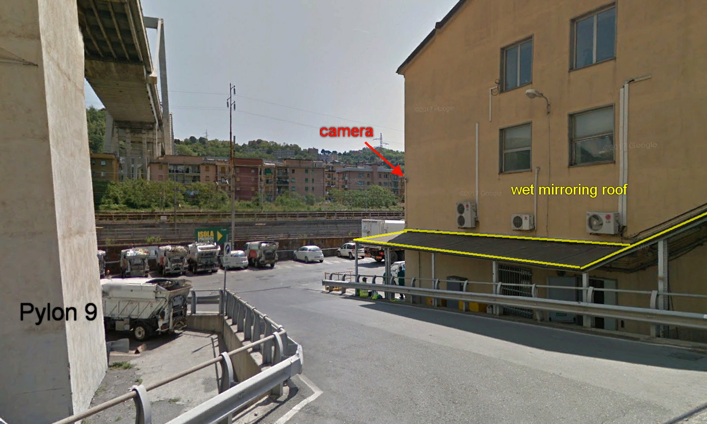 Analysis of collapse dynamics: The Mirror Cinema : Location of camera on its wall nearby pylon 9