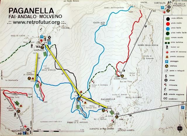 Andalo (TN) / Cestovia Malga Terla e Cestovia Paganella : Cartina del 1967